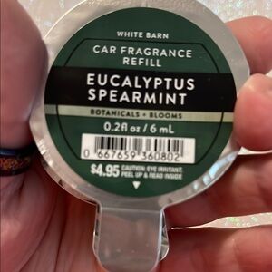 White Barn Eucalyptus Spearmint Car Fragrance Refill - Green and Black